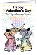 Fiance Happy Valentine’s Day Tattoo Elephant Heart Shower card