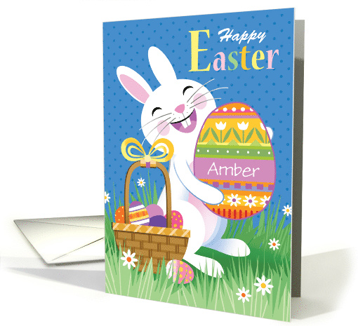 Custom Name Easter Bunny With Giant Egg card (1675292)