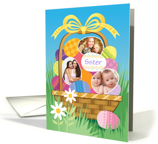 Sister Custom Photo Easter Basket Eggs card (1677458)