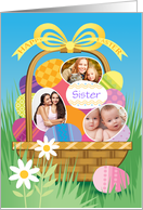 Sister Custom Photo Easter Basket Eggs card