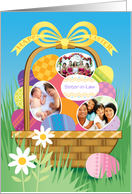 Sister-in-Law Custom Photo Easter Basket Eggs card