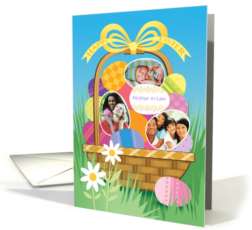 Mother In Law Custom Photo Easter Basket Eggs card (1677466)