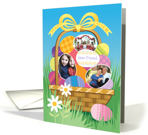 Friend Custom Photo Easter Basket Eggs card (1677534)