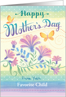 From Your Favorite Child Mother’s Day Floral Yellow Butterflies card