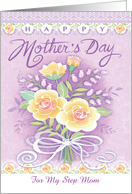 Step Mom Mother’s Day Lace Peach Rose Bouquet card