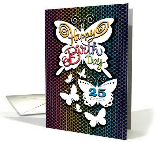 25th Birthday Butterlies Hand Lettering card (1683980)