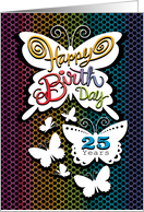 25th Birthday Butterlies Hand Lettering card