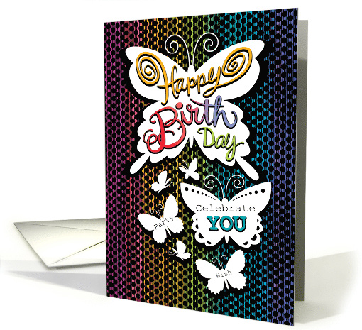 Happy Birthday Butterlies Hand Lettering card (1684122)