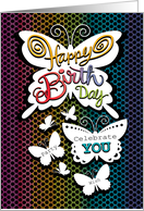 Happy Birthday Butterlies Hand Lettering card