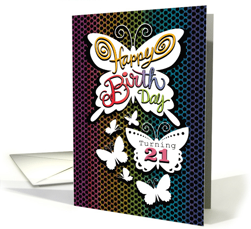 21st Birthday Butterlies Hand Lettering card (1684134)