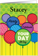 Custom Name Birthday Bright Balloons card