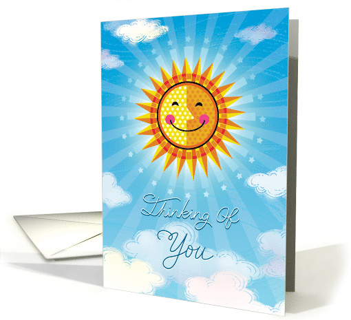 Thinking Of You Smiling Bright Sunshine Hand Lettered card (1687904)