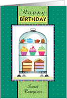 Sweet Caregiver Happy Birthday Cupcakes Treats Heart Sprinkles card