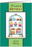 M Custom Name Happy Birthday Cupcakes Treats Heart Sprinkles card