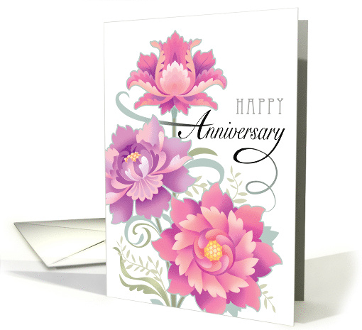 Wedding Anniversary Romantic Pink Peony Floral card (1691156)