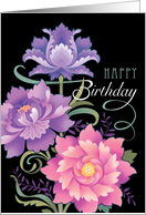 Happy Birthday Romantic Pink Peony Floral card