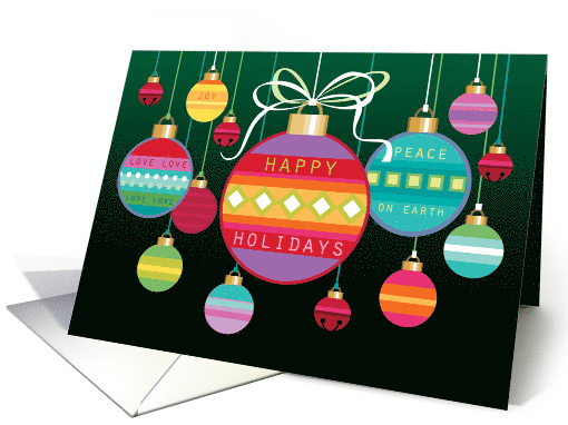 Colorful Merry Christmas Ornaments card (1698480)