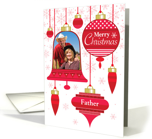 Father Photo Red Retro Ornaments with Stars And Stripes card (1712060)