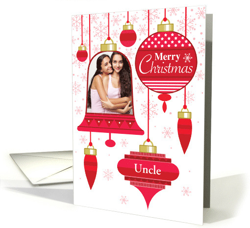 Uncle Photo Red Retro Ornaments with Stars And Stripes card (1712064)