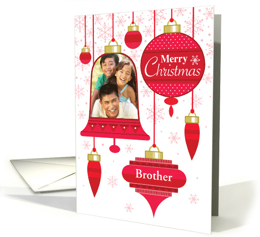 Brother Photo Red Retro Christmas Ornaments card (1712078)