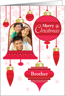 Brother Photo Red Retro Christmas Ornaments card