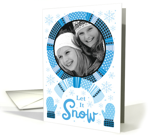 Let It Snow Photo Dot Buffalo Plaid Scarf card (1712090)