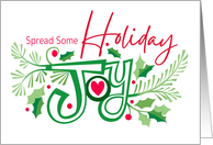 Holiday Joy Christmas Typography card