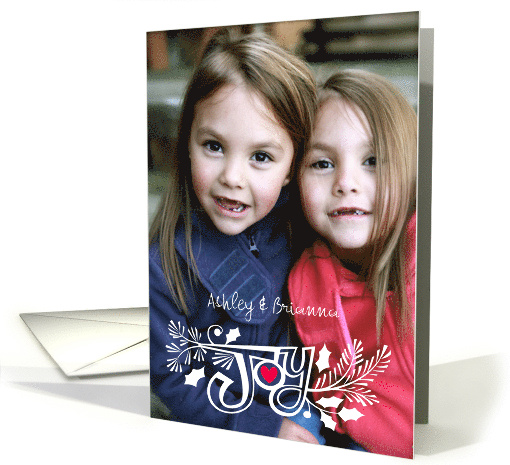 Photo Hand Lettered Joy Christmas card (1713128)