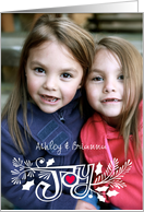 Photo Hand Lettered Joy Christmas card