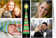 4 custom photos HoHoHo Christmas Tree card