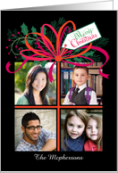 4 custom photos Merry Christmas Present card