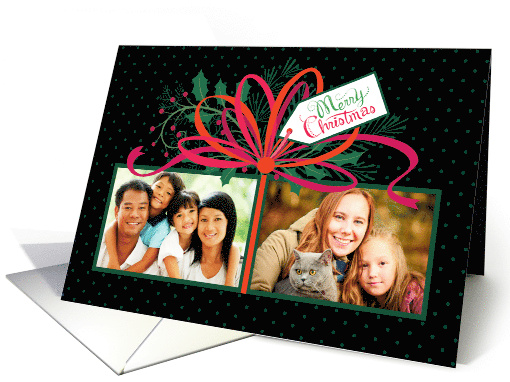 2 custom photos Merry Christmas Present card (1716718)