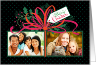 2 custom photos Merry Christmas Present card