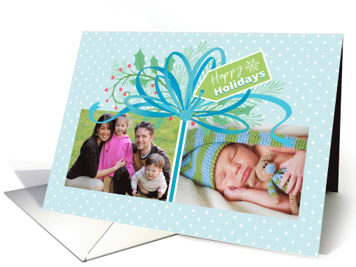 2 custom photos Merry Christmas Present card (1716742)