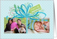 2 custom photos Merry Christmas Present card