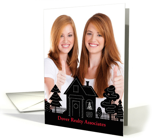 Custom Photo Realtor Christmas Lights Home card (1717614)