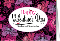 Brother and Sister In Law Valentine Red Pink Fuschia Romantic Floral card