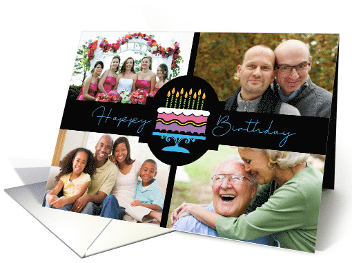 4 Photo Birthday Cake And Candles card (1725720)