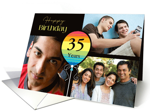 3 Photo 35th Birthday Colorful Balloon card (1726240)