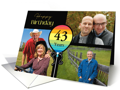 3 Photo 43rd Birthday Colorful Balloon card (1726456)