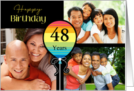 3 Photo 48th Birthday Colorful Balloon card
