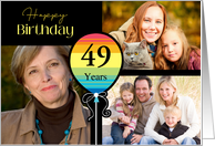 3 Photo 49th Birthday Colorful Balloon card