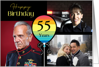 3 Photo 55th Birthday Colorful Balloon card