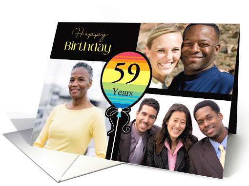 3 Photo 59th Birthday Colorful Balloon card (1726592)