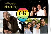 3 Photo 68th Birthday Colorful Balloon card