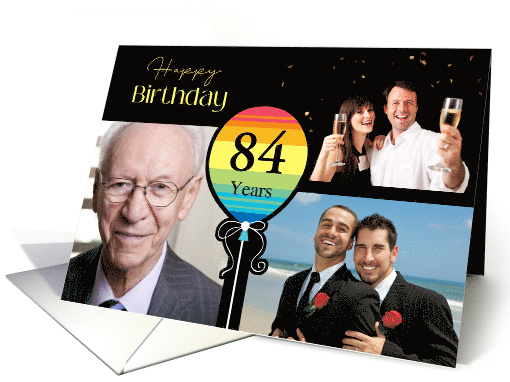3 Photo 84th Birthday Colorful Balloon card (1726828)