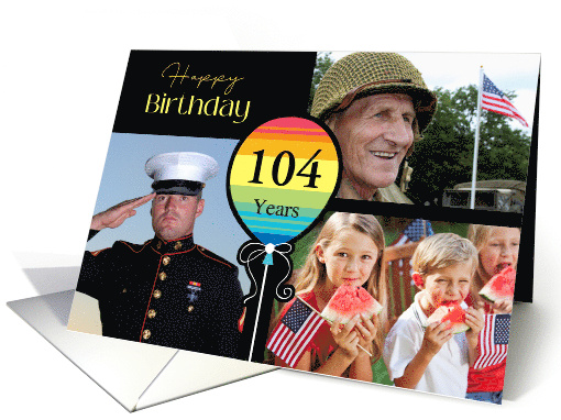 3 Photo 104th Birthday Colorful Balloon card (1726874)