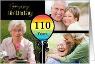 3 Photo 110th Birthday Colorful Balloon card