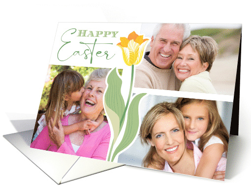 3 Photos Happy Easter Yellow Tulip card (1727144)