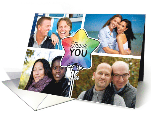 4 Photo Thank You Star Balloon LGBTQ card (1727608)